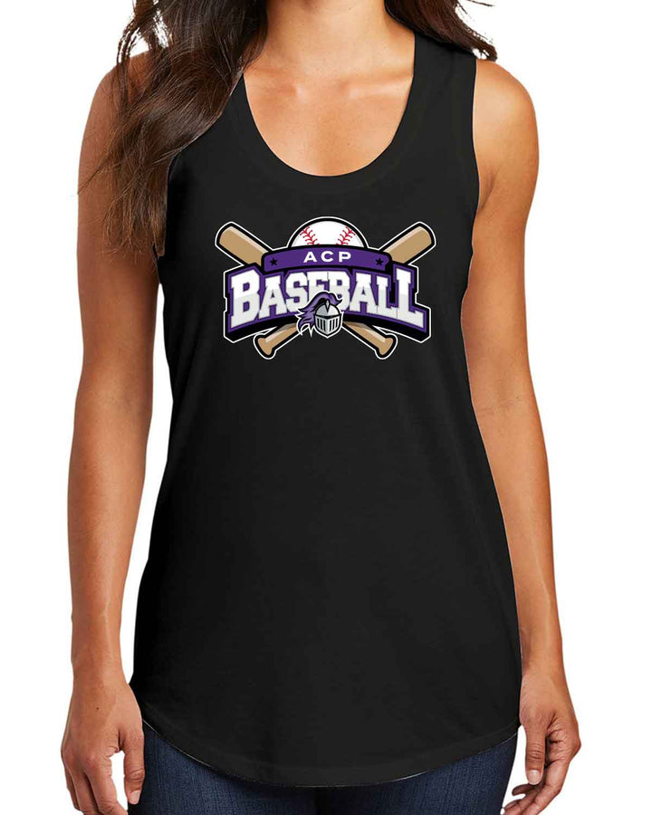 ACP Knights Baseball | Women's Racerback Tank (DM138L) | Bat Design