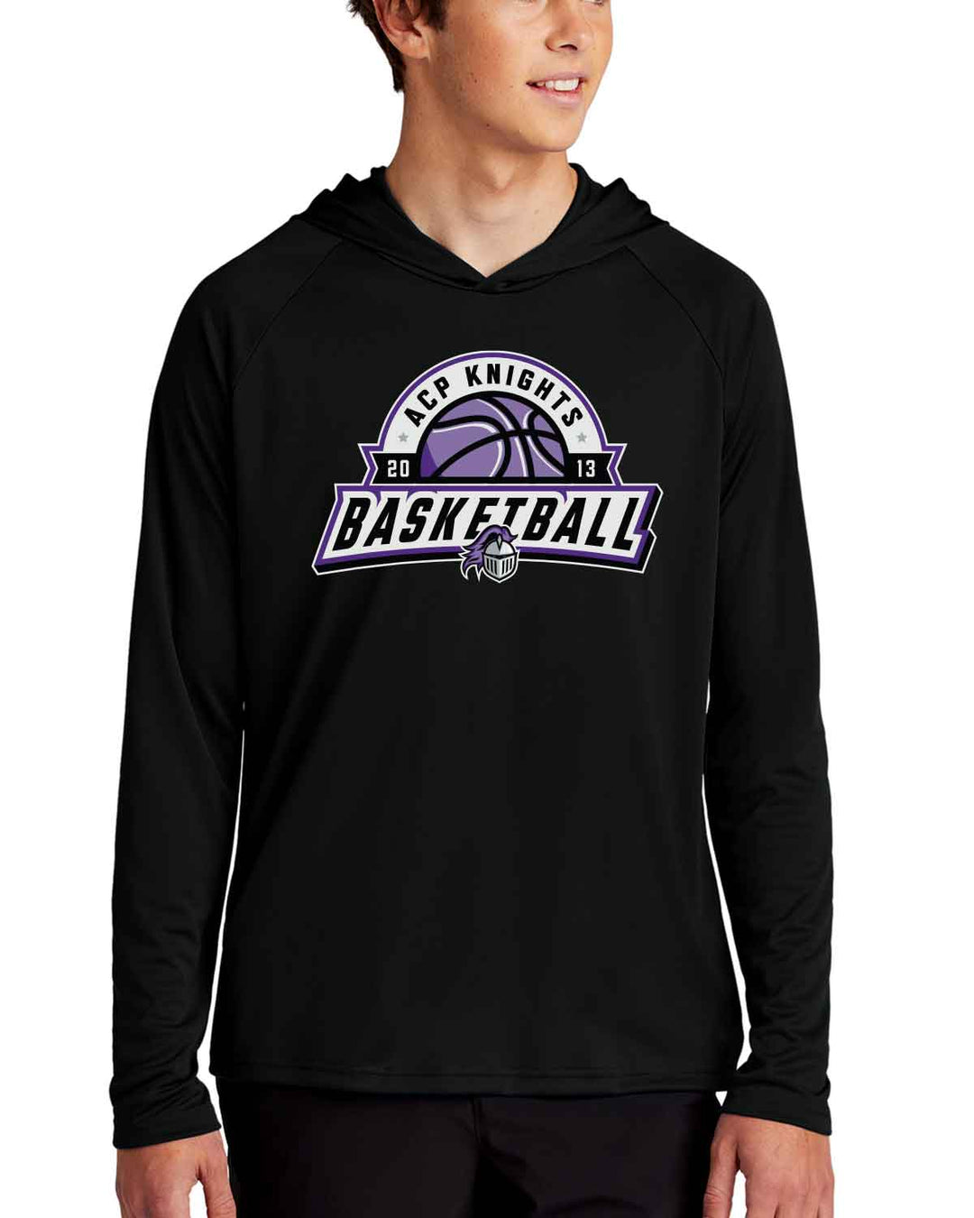 ACP Knights Basketball | Pullover Hooded T-shirt (PC380H) | 5 Logo Designs!
