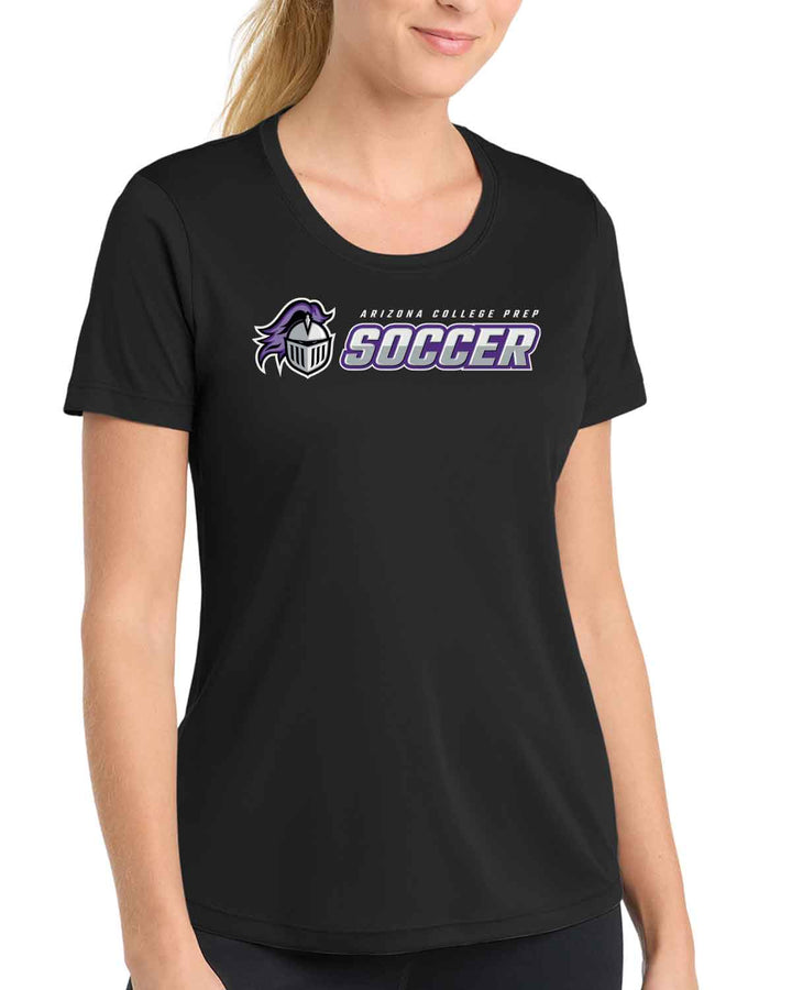 ACP Knights Soccer | Women's PosiCharge® Tee (LST350) Type Design w/ Name