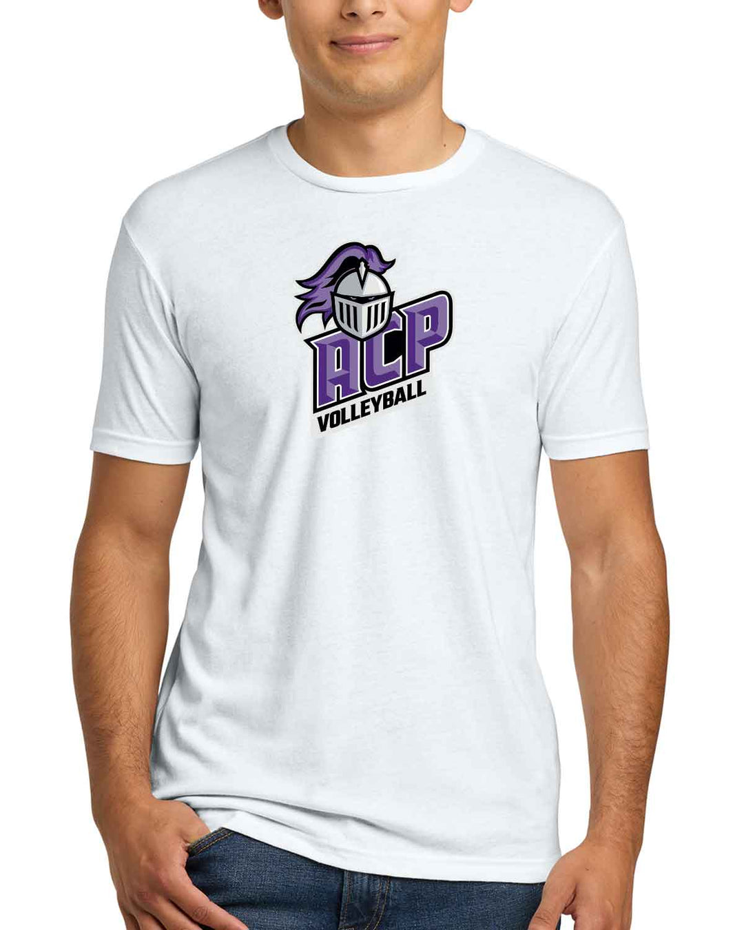 ACP Knights Volleyball | T-Shirt (NL6210) | Lockup Logo Design
