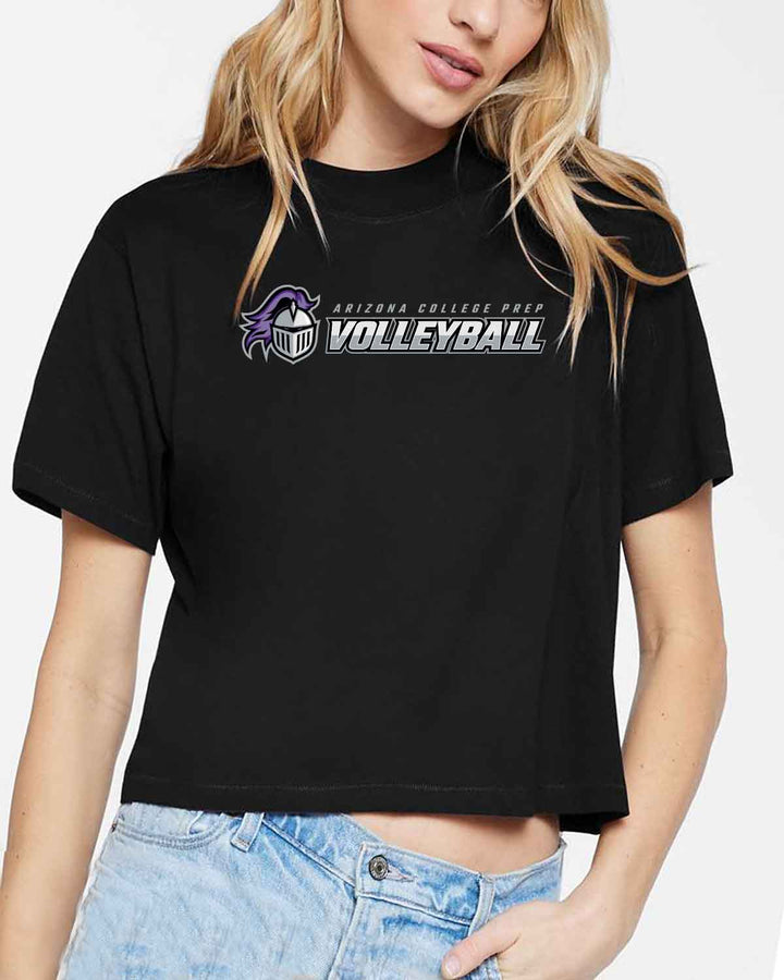ACP Knights Volleyball | Women's Boxy Tee (3518) | Type Logo Design