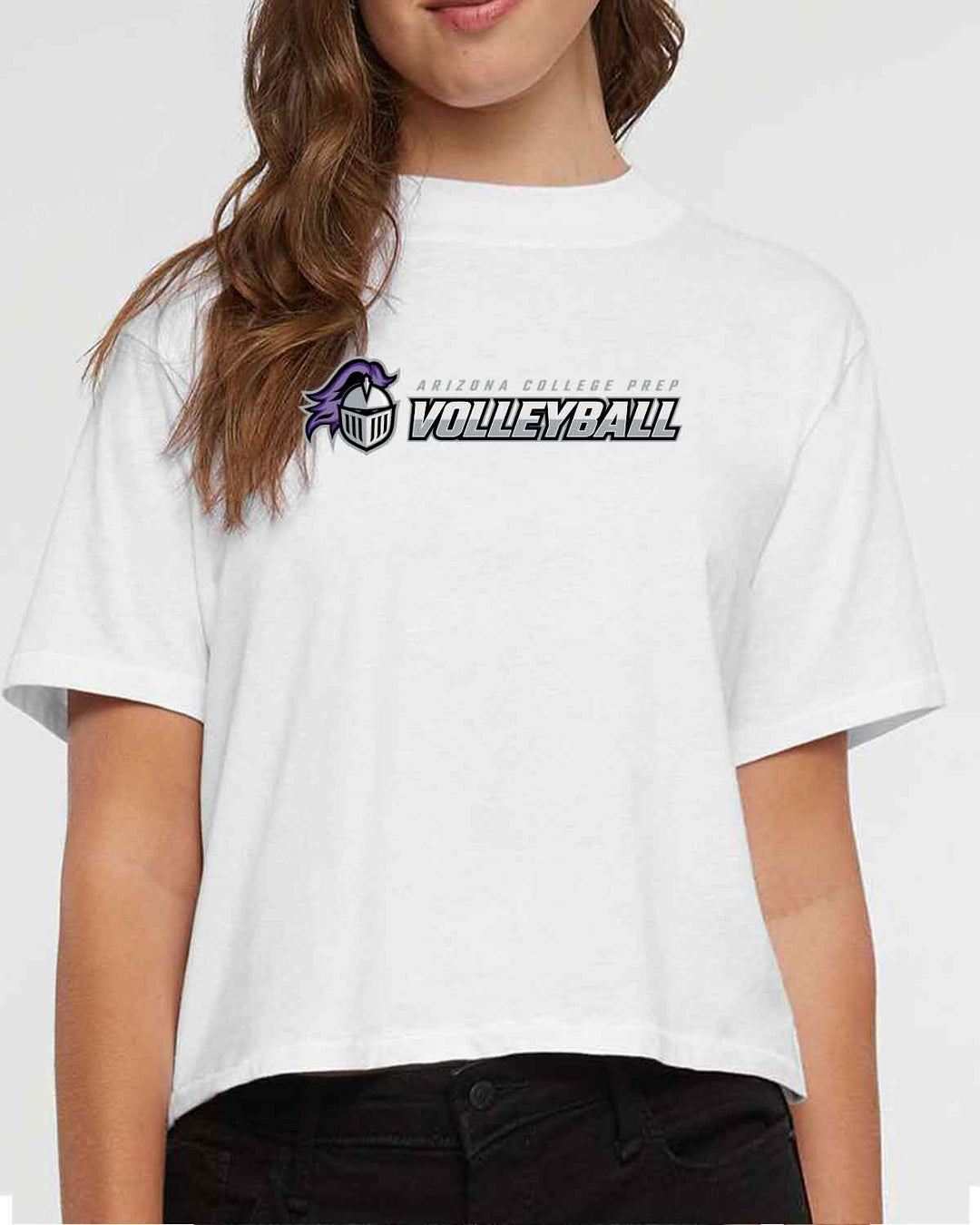 ACP Knights Volleyball | Women's Boxy Tee (3518) | Type Logo Design