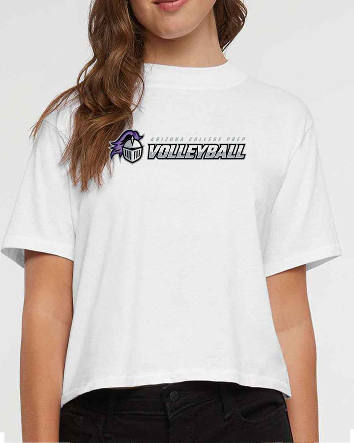 ACP Knights Volleyball | Women's Boxy Tee (3518) | Type Logo Design