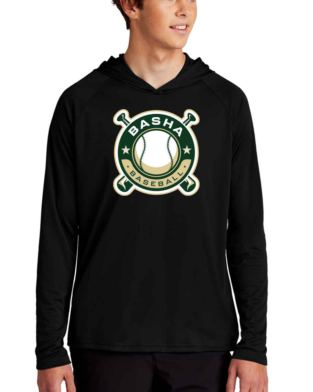 Basha Bears Baseball | Pullover Hooded T-shirt (PC380H) | 9 Logo Designs!