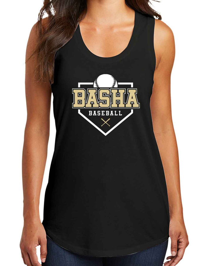 Basha Bears Baseball | Women's Racerback Tank (DM138L) | Plate Design