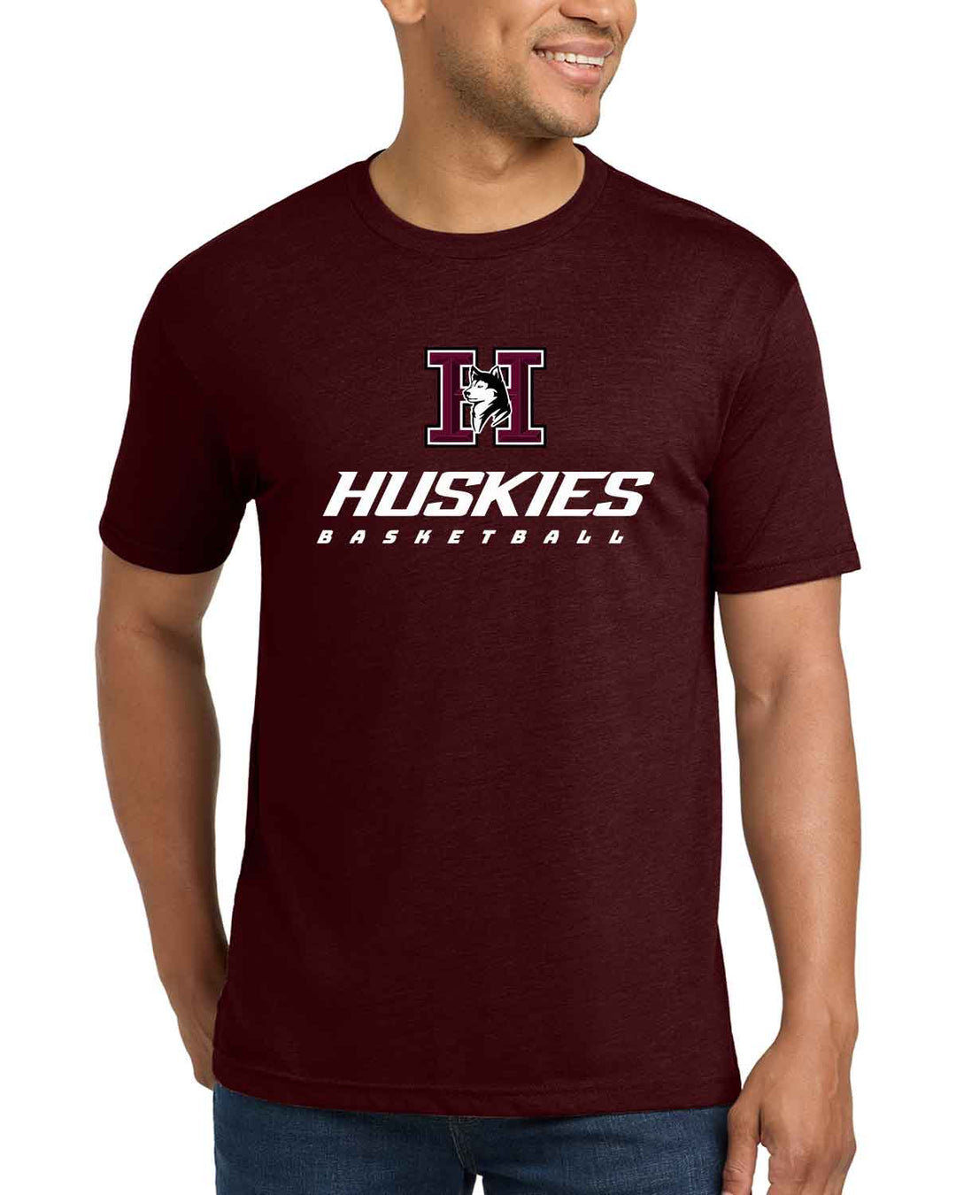 HHS Huskies Basketball | Tri-Blend Tee (NL6010) Stack Design
