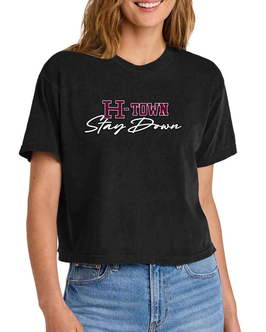 HHS Huskies Cheer | Women’s Heavyweight Boxy Tee (3023CL) H-Town