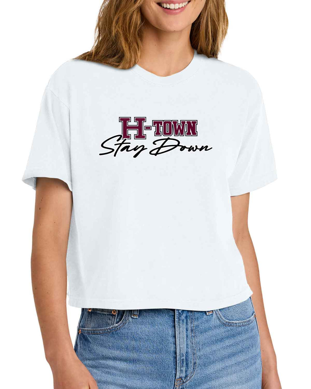 HHS Huskies Cheer | Women’s Heavyweight Boxy Tee (3023CL) H-Town
