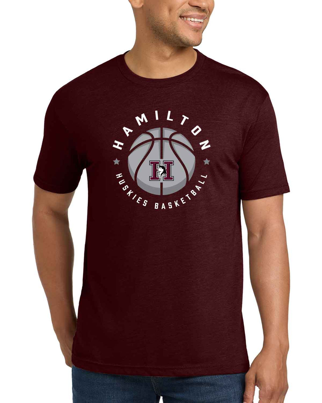 HHS Huskies Basketball | Tri-Blend Tee (NL6010) Circular Design