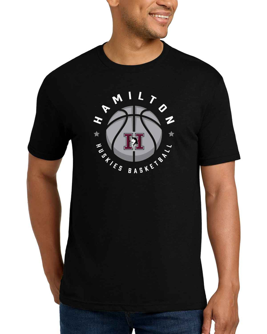 HHS Huskies Basketball | Tri-Blend Tee (NL6010) Circular Design