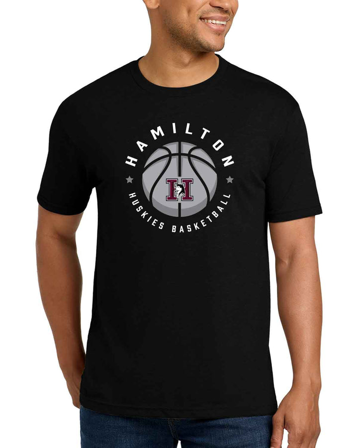 HHS Huskies Basketball | Tri-Blend Tee (NL6010) Circular Design