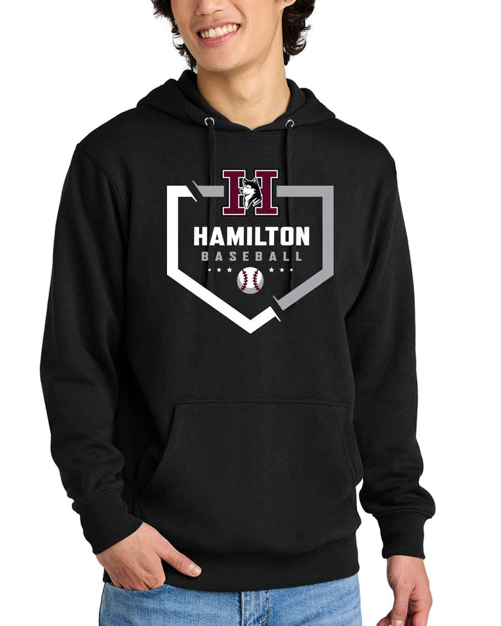 Hamilton Huskies Baseball | Fleece Hoodie (DT6100) | Plate Design