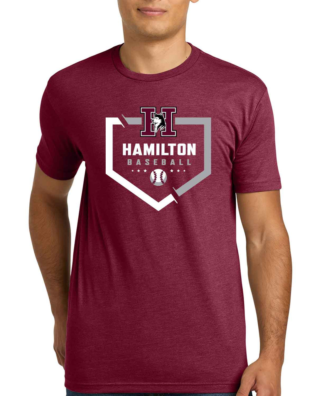 Hamilton Huskies Baseball | T-Shirt (NL6210) | Plate Design