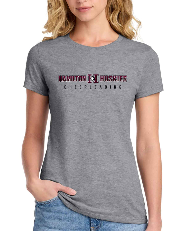HHS Huskies Cheer | Women's Fan Favorite™ Tee (LPC450) Center Logo - Front & Back Design