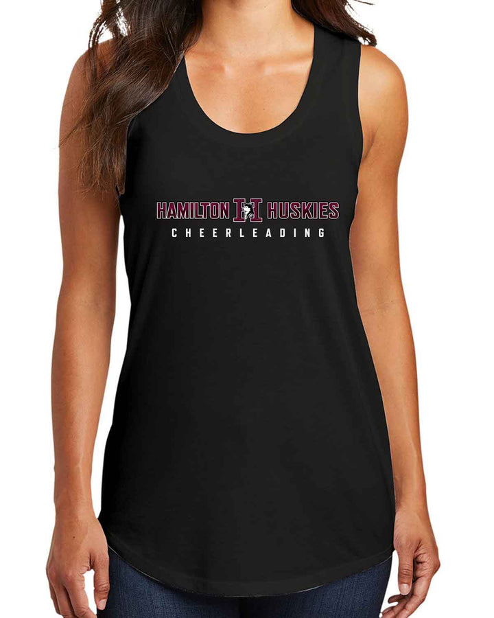 Hamilton Huskies Cheer | Women's Tank (DM138L) | Center Logo Design