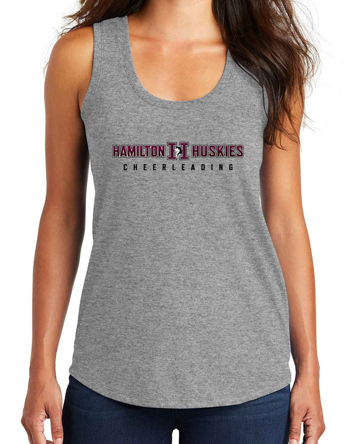 Hamilton Huskies Cheer | Women's Tank (DM138L) | Center Logo Design