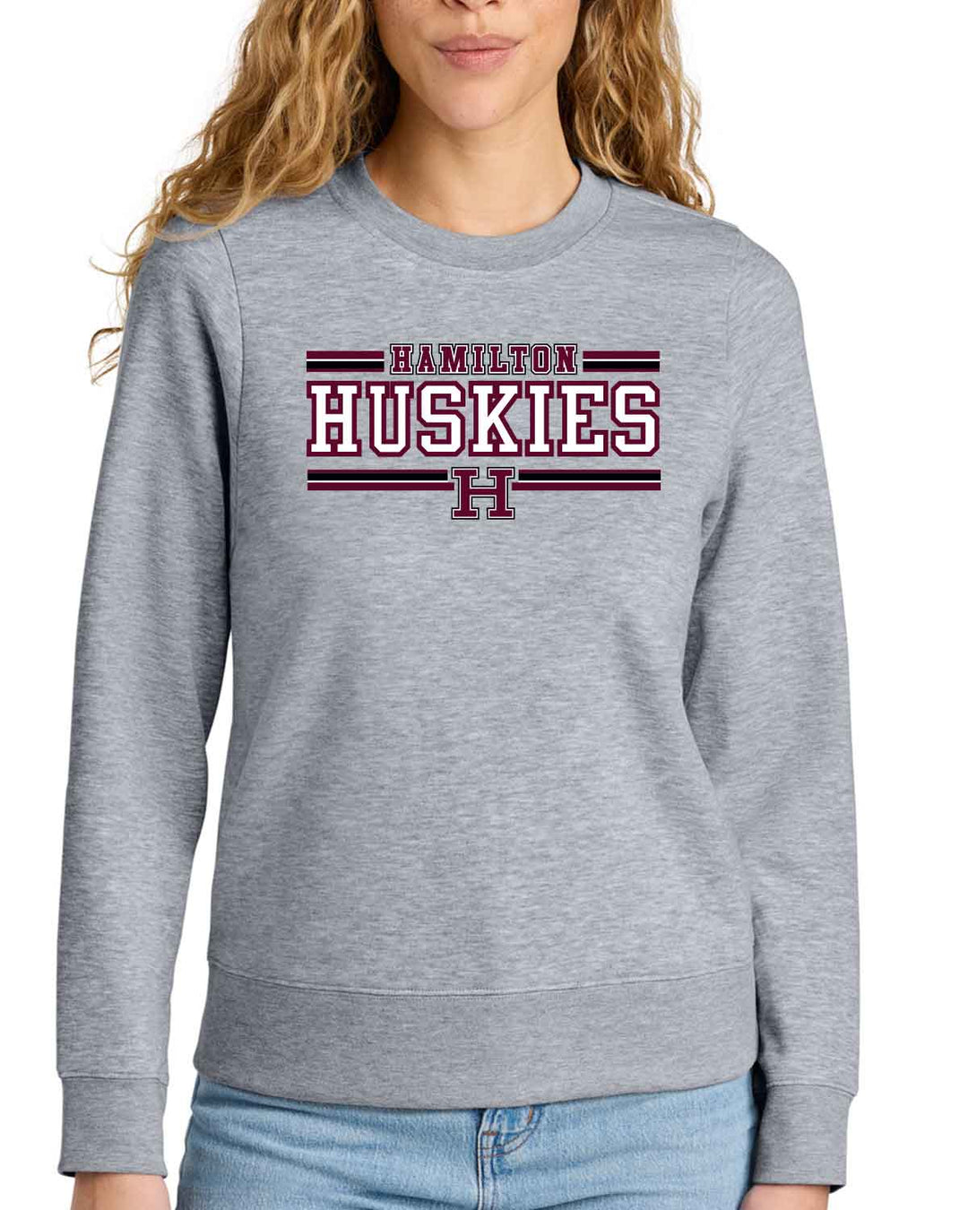 Hamilton Huskies Cheer | Fleece Crew (DT6105) | Hamilton Huskies H