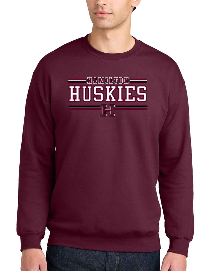 Hamilton Huskies Cheer | Crewneck Sweatshirt (SF000) | Hamilton Huskies H