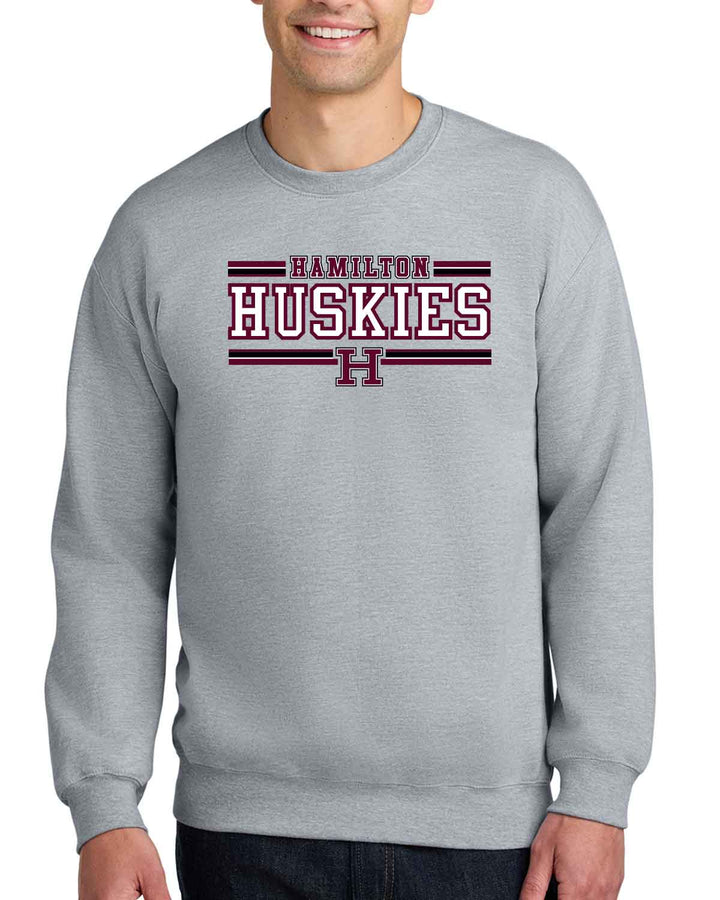 Hamilton Huskies Cheer | Crewneck Sweatshirt (SF000) | Hamilton Huskies H