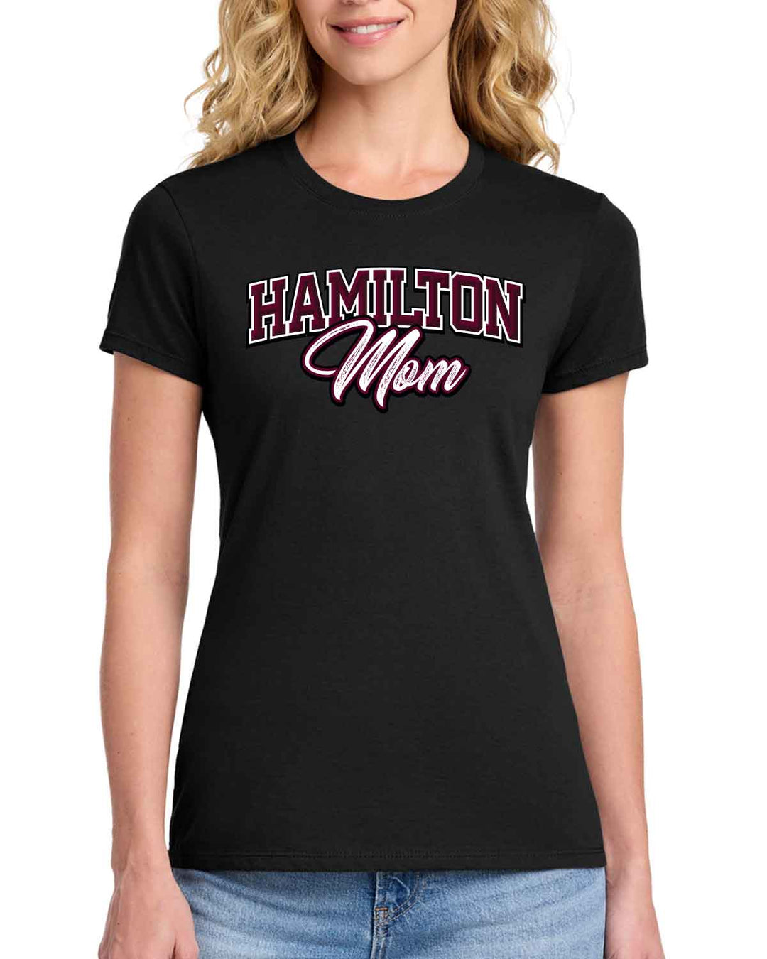 HHS Huskies Cheer | Women's Fan Favorite™ Tee (LPC450) Mom - Front & Back Design