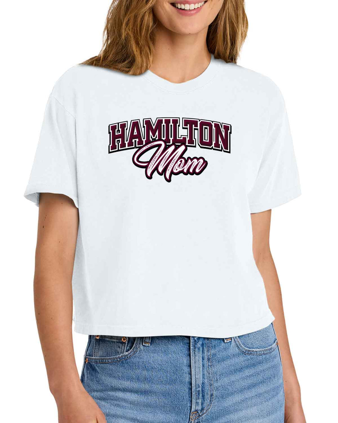 HHS Huskies Cheer | Women’s Heavyweight Boxy Tee (3023CL) Hamilton Mom