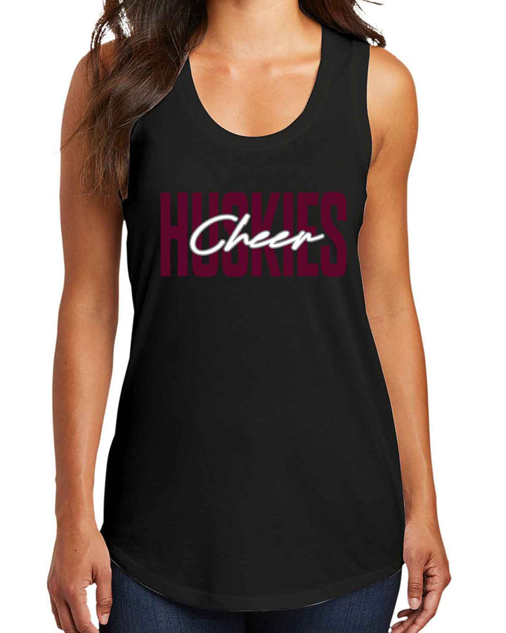 Hamilton Huskies Cheer | Women's Tank (DM138L) | Block Letter Design