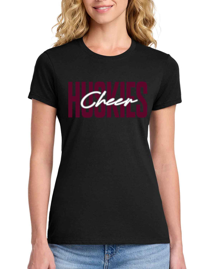 HHS Huskies Cheer | Women's Fan Favorite™ Tee (LPC450) Block Letter Design