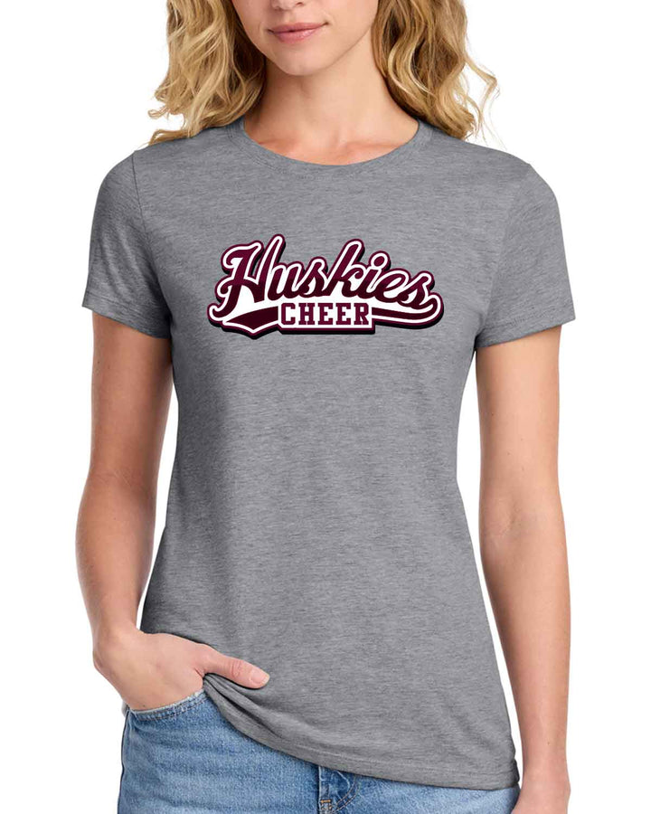 HHS Huskies Cheer | Women's Fan Favorite™ Tee (LPC450) Script - Front & Back Design