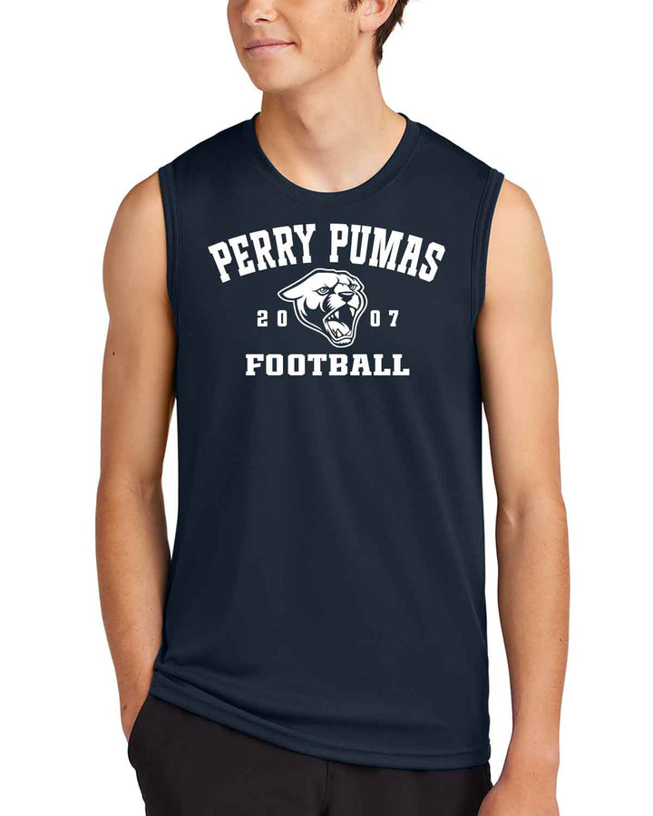 Perry Pumas Football | Sleeveless Tee (PC380SL) | 3 Design Options!