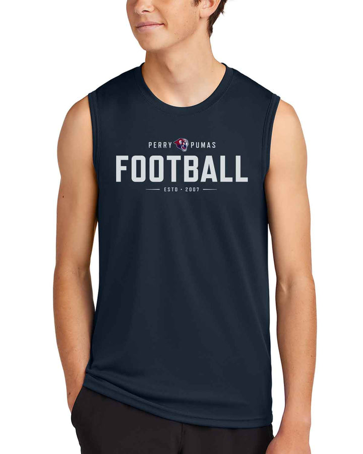 Perry Pumas Football | Sleeveless Tee (PC380SL) | 3 Design Options!