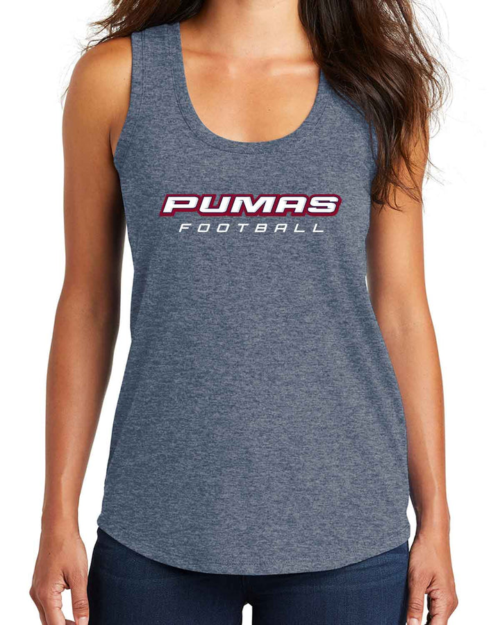 Perry Pumas Football | Women's Racerback Tank (DM138L) | "PUMAS" Design