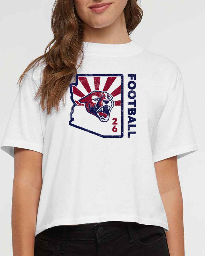 PHS Pumas Football | Women's Boxy Tee (3518) | Vegas Bound '26