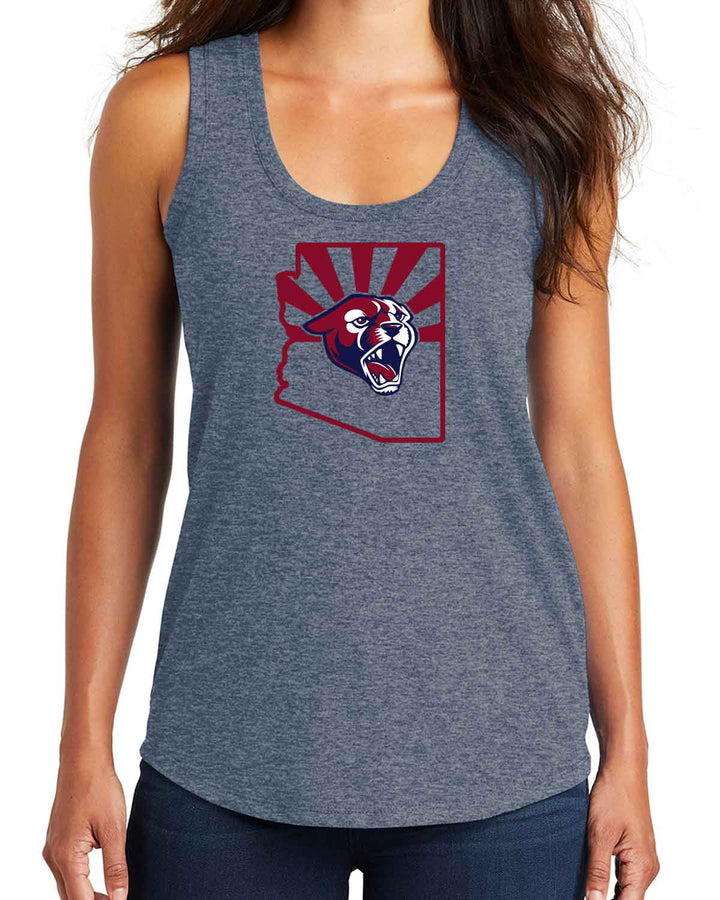 Perry Pumas Spirit | Women's Racerback Tank (DM138L) | AZ Flag Design
