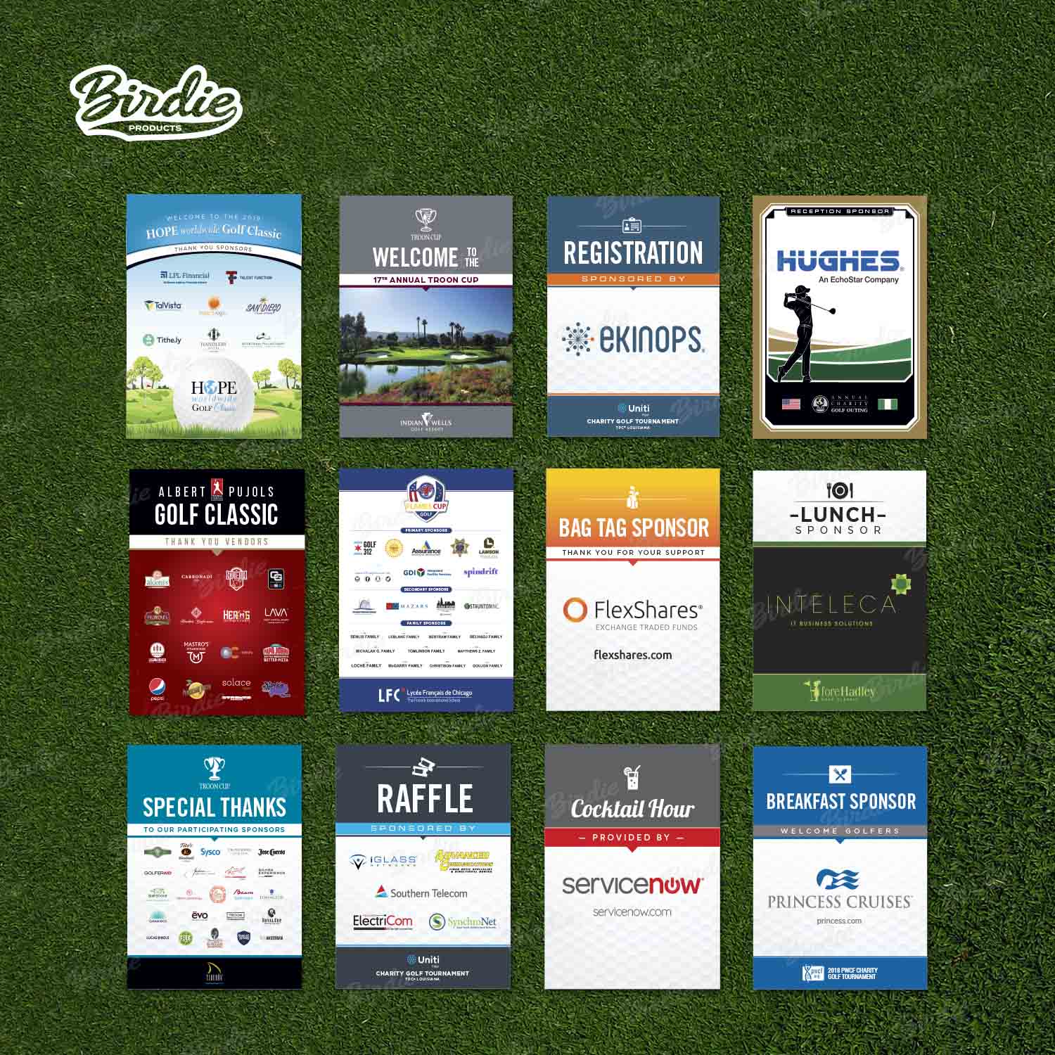 Sponsor Panel Golf Sponsor Easel Board | Foamcore Tournament Sponsor Sign – Birdie ...