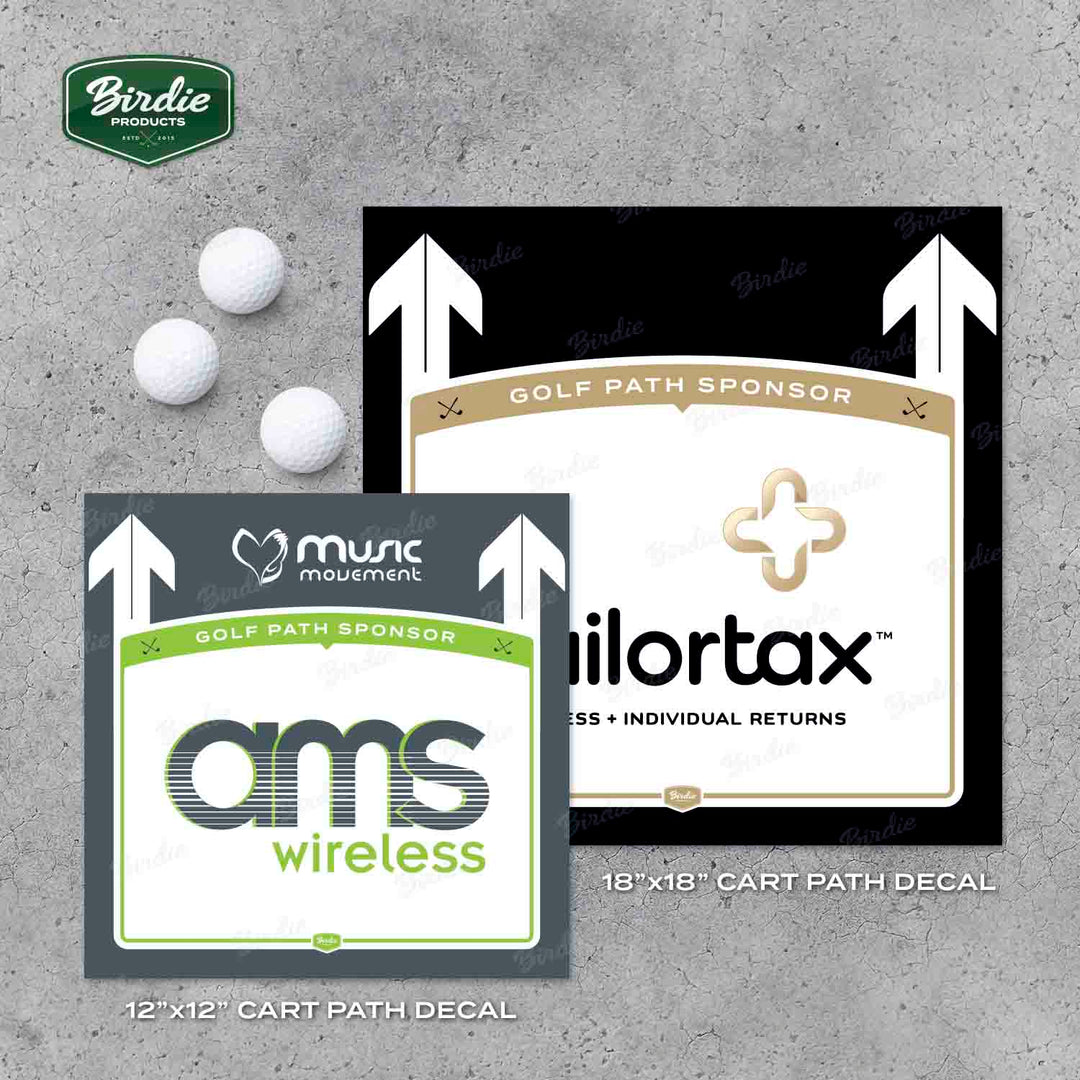 Cart Path Sticker Golf Tournament Decals | Cart Path Signage – Birdie Products