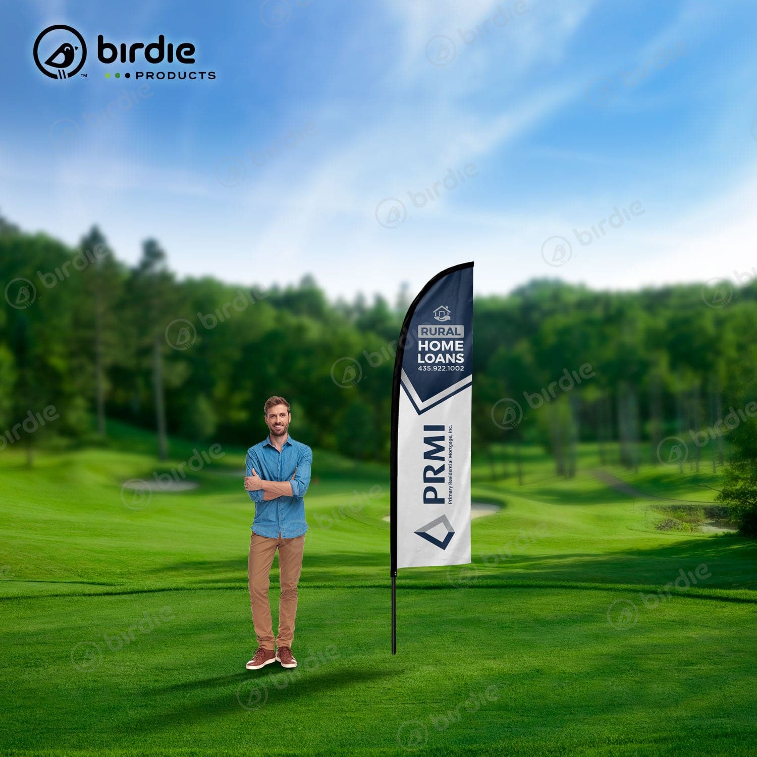 Feather Golf Course Logo Feather Flags | Golf Tournament Sponsor Flags – Birdie Products